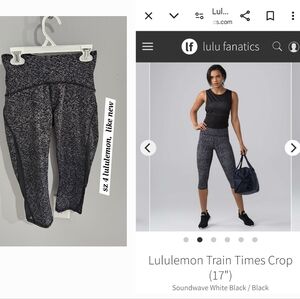 Size 4 lululemon train time crop like new